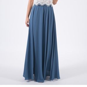 Kelly Steel Blue Full Maxi Skirt